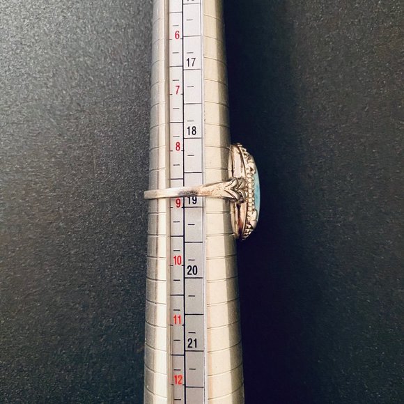 Larimar and Sterling Silver Ring, Size 8.75 - Picture 7 of 9